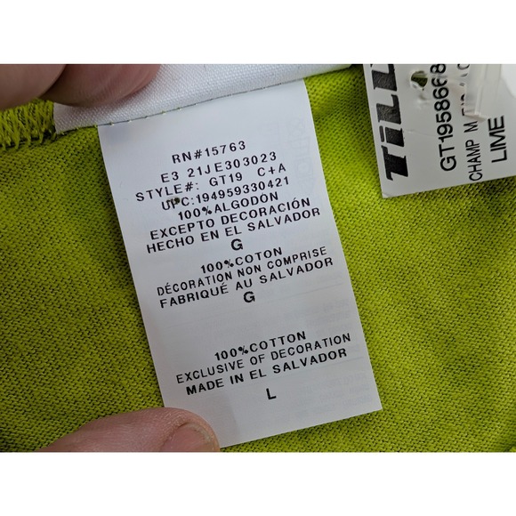 Champion Heritage Men's Heavyweight T-Shirt Size L Lime Green Cotton Casual NWT - Picture 8 of 9